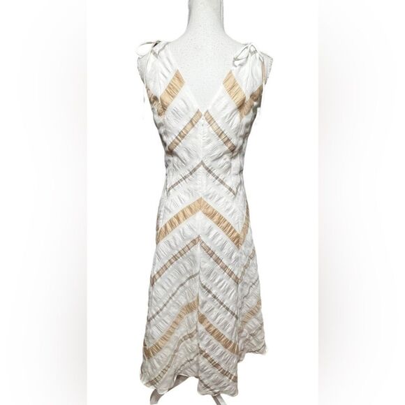 Pearl by Lela Rose textured chevron print midi dress medium - Picture 6 of 8